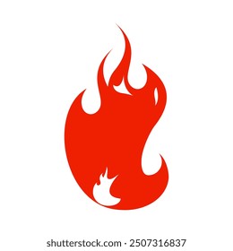 Icon Flat flame. Fire fireball  red hot campfire  yellow heat wildfire and bonfire  burn power fiery silhouettes illustration set. Fireball power light  flame bonfire energy