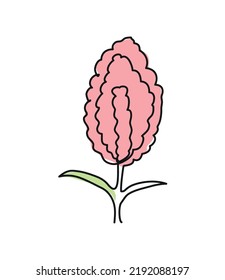Icon flache Blume eine Linie einzeln