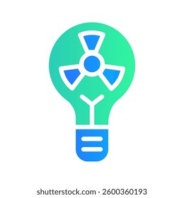 Icon Flat Gradient lightbulb nuclear energy. Renewable energy, ecology and energy alternative. Gradient Colourful icon concept