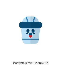 Icon flat happy cartoon cute character in kawaii linework style vector illustrator graphic design on white background good for symbol warning

