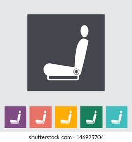 Icon Flat, Heated Seat. Vector Illustration.