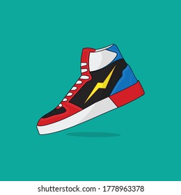 icono, ilustración plana de un zapato sneaker-vector