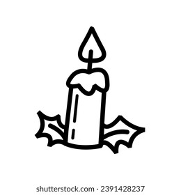 Línea plana de iconos sobre colección de navidades, ilustración vectorial