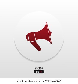 icon flat Loudspeaker in red. Vector