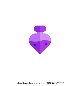 Icon Flat love potion, vector illustration graphic design on white background good for Presentation, landing page, celebration, mobile, apps, and more.