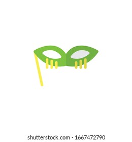 icono máscara plana carnaval icono de línea delgada ilustrador vectorial diseño gráfico sobre fondo blanco bueno para celebración