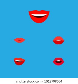 Icon flat mouth set of lips, pomade, smile and other vector objects. Also includes lips, mouth, pomade elements.