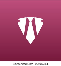icon flat necktie isolated shaded tie style