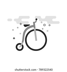 icon in flat outlined grayscale style. Vector illustration.