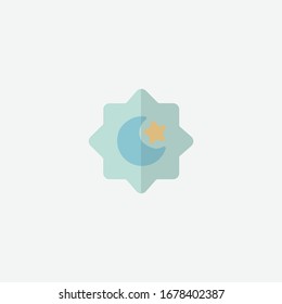 Icon flat ramadan  Vector Illustration. Happy Eid Mubarak. Moslem prayer Icon. Islam Celebration. Ramadhan Logo.Suitable for Web Landing Page, Banner, Flyer, Sticker, Wallpaper on white background
