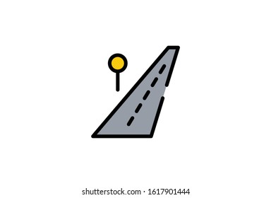 Icon Flat Road Vector Illustrator Simple Design