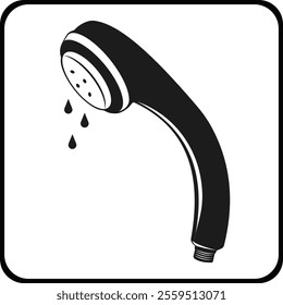 The icon of the flat shower head. Bathroom equipment. Plumbing. Vector images.