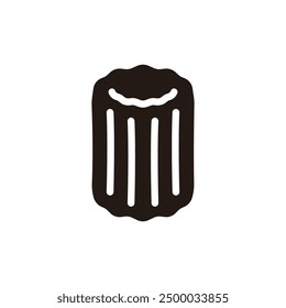 Icono de Canelé. Versión de silueta plana.