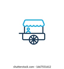 icon flat stand shop selling simple design vector illustrator graphic design on white background good for business and finance