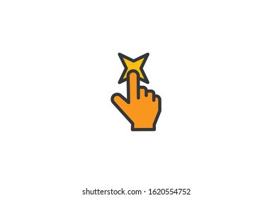 Icon  Flat Star Vector Illustrator Simple Design