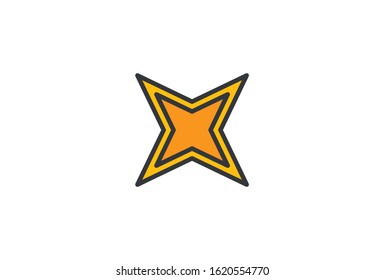 Icon  Flat Star Vector Illustrator Simple Design