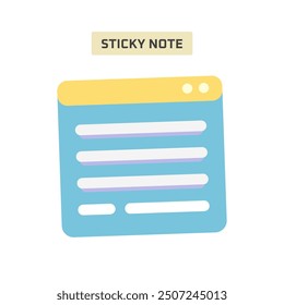 Icon Flat Sticky note fun dynamic color set