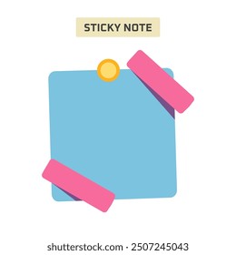 Icon Flat Sticky note fun dynamic color set