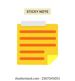 Icon Flat Sticky note fun dynamic color set