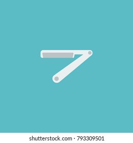 Icon flat straight razor element. Vector illustration of icon flat blade isolated on clean background. Can be used as straight, razor and blade symbols.