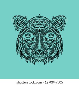 Icon in a flat style Abstract tiger