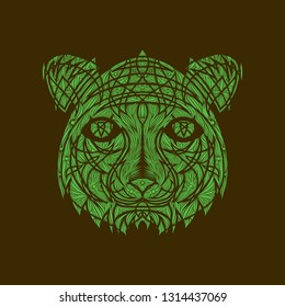 Icon in a flat style Abstract tiger