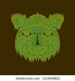 Icon in a flat style Abstract tiger