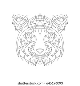 Icon in a flat style Abstract tiger