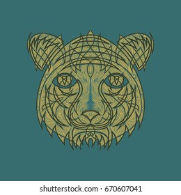 Icon in a flat style Abstract tiger