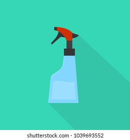 icon in flat style with long shadow, isolated vector illustration on green transparent background
