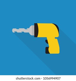 icon in flat style with long shadow, isolated vector illustration on blue transparent background
