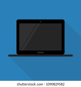 icon in flat style with long shadow, isolated vector illustration on blue transparent background
