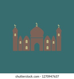 Icon in a flat style Muslim mosque