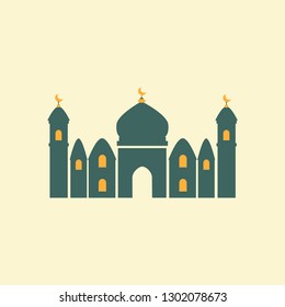 Icon in a flat style Muslim mosque