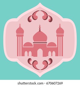 Icon in a flat style Muslim mosque
