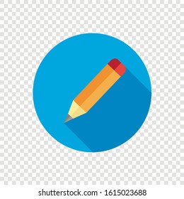 Icon in a flat style pencil in a circle. Icon for mobile application.