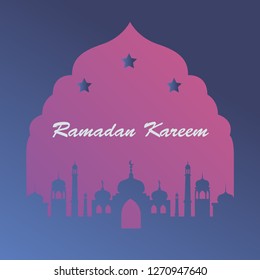 Icon in a flat style Ramadan mosque