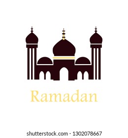 Icon in a flat style Ramadan mosque