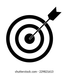icon flat target with dart in black