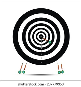 icon flat target with dart in black