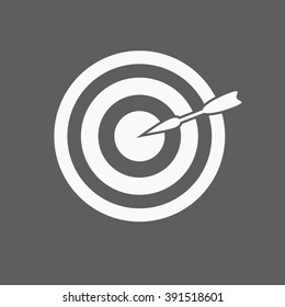 icon flat target with dart in black
