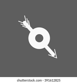 icon flat target with dart in black