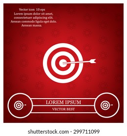 icon flat target with dart isolated, shaded