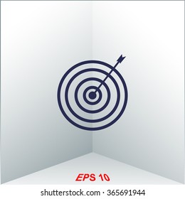 Icon flat target vector. 