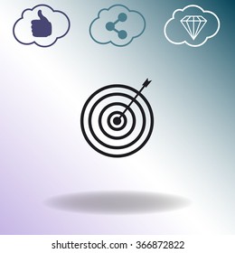 Icon flat target vector. 