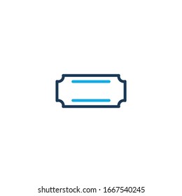 icon flat ticket simple thin line icon vector illustrator graphic design on white background good for Finance 