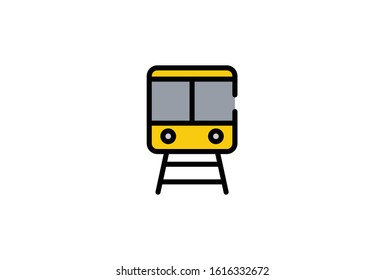 Icon Flat Train Vector Illustrator simple design 