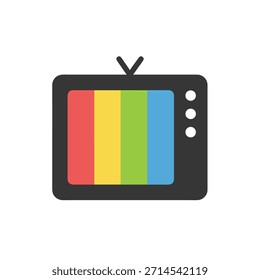 Icono de TV plana, aislado, gráficos de Illustrator