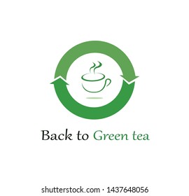 icon of flat vector green tea cup.  
