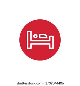 icon flat web site tourism travel sign people rest hotel hostel sick bed bedroom room night sleep medical pillow pictogram symbol hospital night relaxation vacation silhouette relax object person